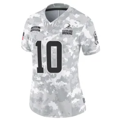 Cleveland Browns Women's Limited Arctic Camo 2024 Salute to Service Jersey (10 Quinshon Judkins)