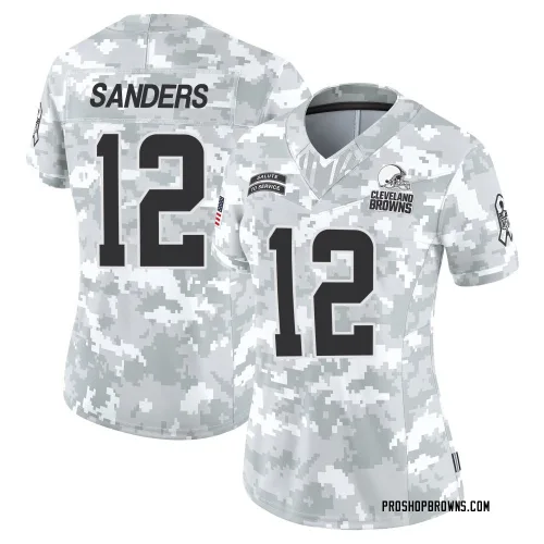 Cleveland Browns Women's Limited Arctic Camo 2024 Salute to Service Jersey (12 Shedeur Sanders)