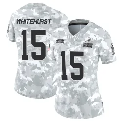 Cleveland Browns Women's Limited Arctic Camo 2024 Salute to Service Jersey (15 Charlie Whitehurst)