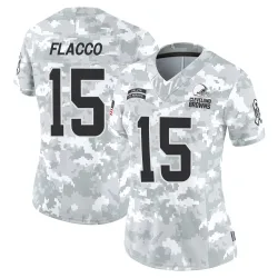 Cleveland Browns Women's Limited Arctic Camo 2024 Salute to Service Jersey (15 Joe Flacco)