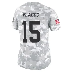 Cleveland Browns Women's Limited Arctic Camo 2024 Salute to Service Jersey (15 Joe Flacco)
