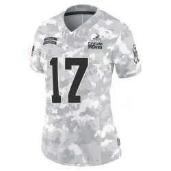 Cleveland Browns Women's Limited Arctic Camo 2024 Salute to Service Jersey (17 Jerome Baker)