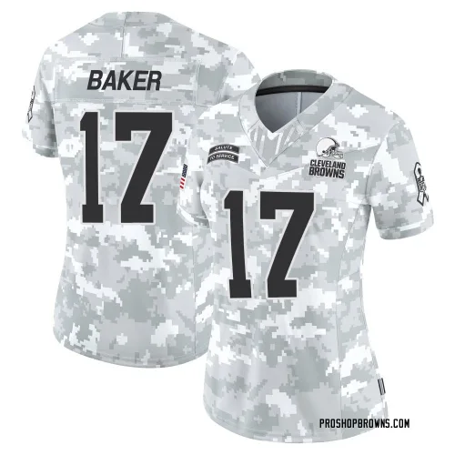 Cleveland Browns Women's Limited Arctic Camo 2024 Salute to Service Jersey (17 Jerome Baker)