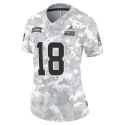 Cleveland Browns Women's Limited Arctic Camo 2024 Salute to Service Jersey (18 David Bell)