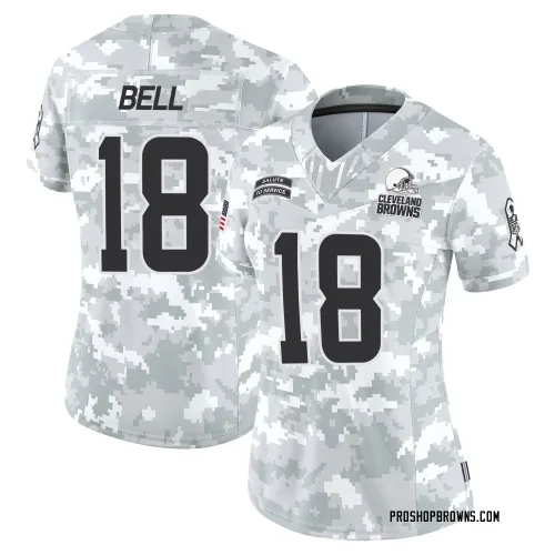 Cleveland Browns Women's Limited Arctic Camo 2024 Salute to Service Jersey (18 David Bell)