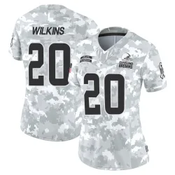 Cleveland Browns Women's Limited Arctic Camo 2024 Salute to Service Jersey (20 Jordan Wilkins)