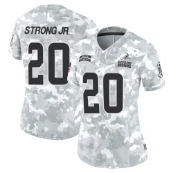 Cleveland Browns Women's Limited Arctic Camo 2024 Salute to Service Jersey (20 Pierre Strong Jr.)