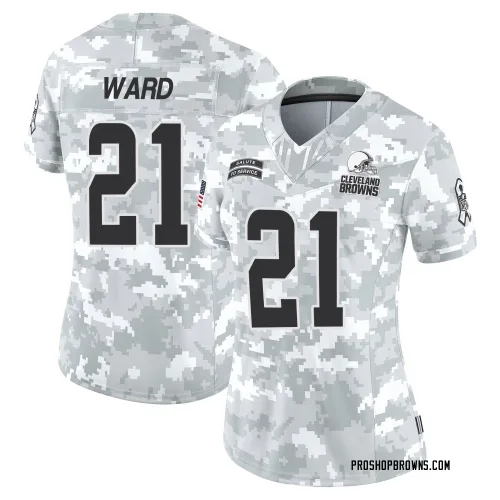 Cleveland Browns Women's Limited Arctic Camo 2024 Salute to Service Jersey (21 Denzel Ward)