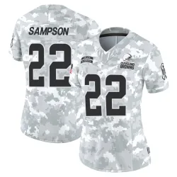 Cleveland Browns Women's Limited Arctic Camo 2024 Salute to Service Jersey (22 Dylan Sampson)
