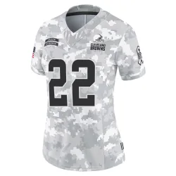Cleveland Browns Women's Limited Arctic Camo 2024 Salute to Service Jersey (22 Dylan Sampson)