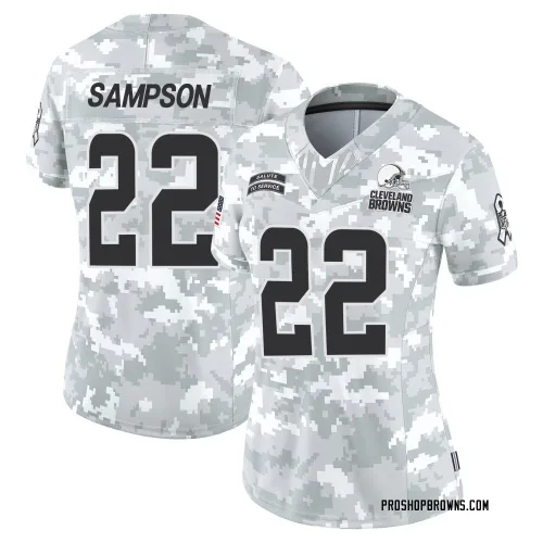 Cleveland Browns Women's Limited Arctic Camo 2024 Salute to Service Jersey (22 Dylan Sampson)