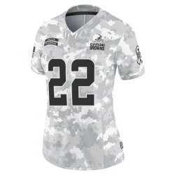 Cleveland Browns Women's Limited Arctic Camo 2024 Salute to Service Jersey (22 Nyheim Hines)