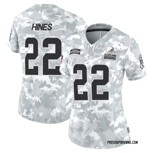Cleveland Browns Women's Limited Arctic Camo 2024 Salute to Service Jersey (22 Nyheim Hines)