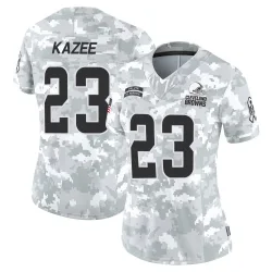 Cleveland Browns Women's Limited Arctic Camo 2024 Salute to Service Jersey (23 Damontae Kazee)