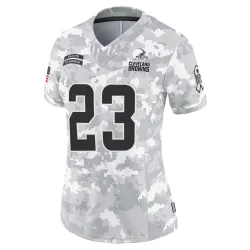 Cleveland Browns Women's Limited Arctic Camo 2024 Salute to Service Jersey (23 Damontae Kazee)