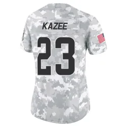 Cleveland Browns Women's Limited Arctic Camo 2024 Salute to Service Jersey (23 Damontae Kazee)