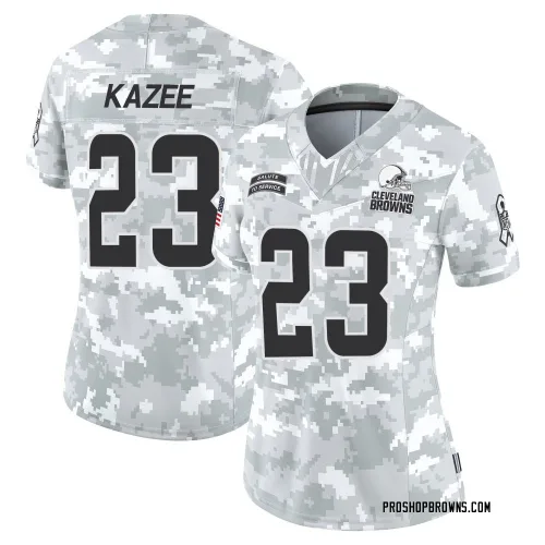 Cleveland Browns Women's Limited Arctic Camo 2024 Salute to Service Jersey (23 Damontae Kazee)