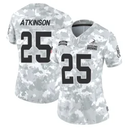 Cleveland Browns Women's Limited Arctic Camo 2024 Salute to Service Jersey (25 George Atkinson)
