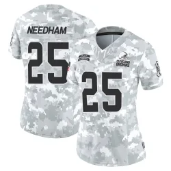Cleveland Browns Women's Limited Arctic Camo 2024 Salute to Service Jersey (25 Nik Needham)