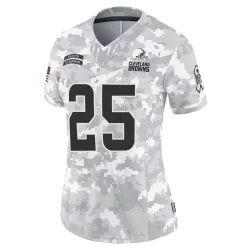 Cleveland Browns Women's Limited Arctic Camo 2024 Salute to Service Jersey (25 Nik Needham)