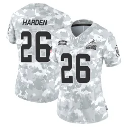 Cleveland Browns Women's Limited Arctic Camo 2024 Salute to Service Jersey (26 Myles Harden)