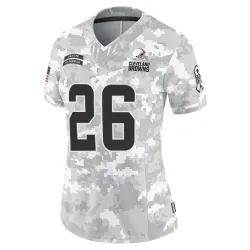 Cleveland Browns Women's Limited Arctic Camo 2024 Salute to Service Jersey (26 Myles Harden)