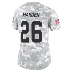 Cleveland Browns Women's Limited Arctic Camo 2024 Salute to Service Jersey (26 Myles Harden)