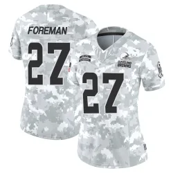 Cleveland Browns Women's Limited Arctic Camo 2024 Salute to Service Jersey (27 D'Onta Foreman)