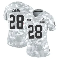Cleveland Browns Women's Limited Arctic Camo 2024 Salute to Service Jersey (28 Trey Dean III)