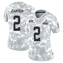 Cleveland Browns Women's Limited Arctic Camo 2024 Salute to Service Jersey (2 DeAndre Carter)