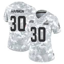 Cleveland Browns Women's Limited Arctic Camo 2024 Salute to Service Jersey (30 Duron Harmon)
