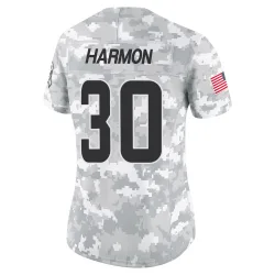 Cleveland Browns Women's Limited Arctic Camo 2024 Salute to Service Jersey (30 Duron Harmon)