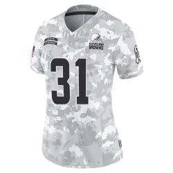Cleveland Browns Women's Limited Arctic Camo 2024 Salute to Service Jersey (31 Cade McDonald)
