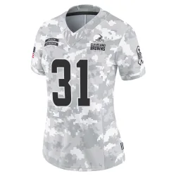 Cleveland Browns Women's Limited Arctic Camo 2024 Salute to Service Jersey (31 Donovan McMillon)