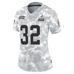 Cleveland Browns Women's Limited Arctic Camo 2024 Salute to Service Jersey (32 Jim Brown)