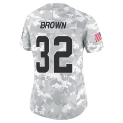 Cleveland Browns Women's Limited Arctic Camo 2024 Salute to Service Jersey (32 Jim Brown)