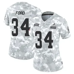 Cleveland Browns Women's Limited Arctic Camo 2024 Salute to Service Jersey (34 Jerome Ford)