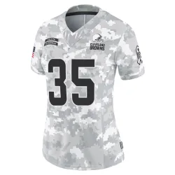 Cleveland Browns Women's Limited Arctic Camo 2024 Salute to Service Jersey (35 Chigozie Anusiem)