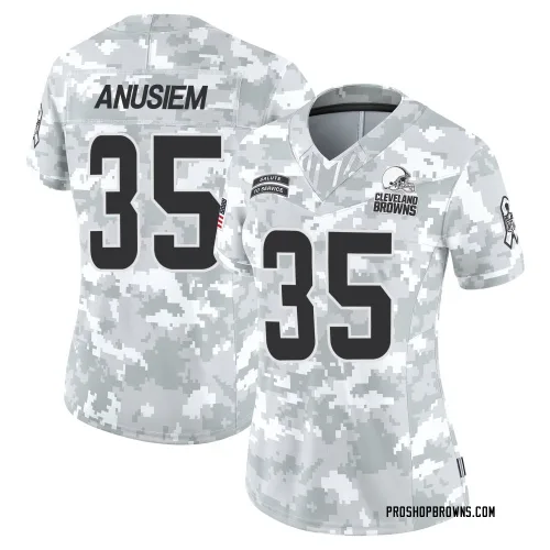 Cleveland Browns Women's Limited Arctic Camo 2024 Salute to Service Jersey (35 Chigozie Anusiem)