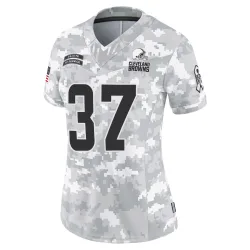 Cleveland Browns Women's Limited Arctic Camo 2024 Salute to Service Jersey (37 Dom Jones)
