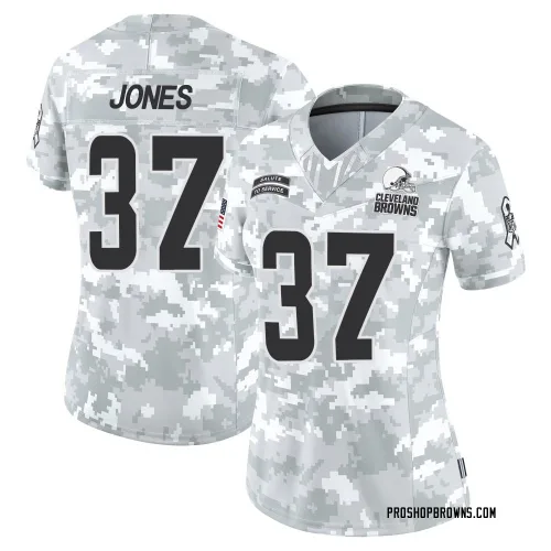 Cleveland Browns Women's Limited Arctic Camo 2024 Salute to Service Jersey (37 Dom Jones)