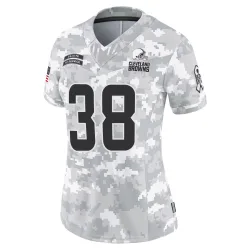 Cleveland Browns Women's Limited Arctic Camo 2024 Salute to Service Jersey (38 Andre Szmyt)