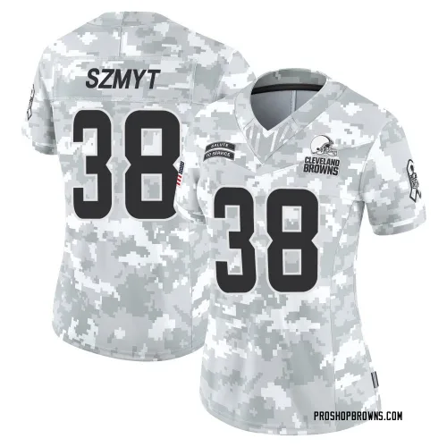 Cleveland Browns Women's Limited Arctic Camo 2024 Salute to Service Jersey (38 Andre Szmyt)