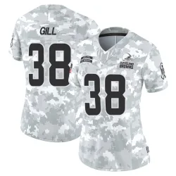 Cleveland Browns Women's Limited Arctic Camo 2024 Salute to Service Jersey (38 Jaelen Gill)