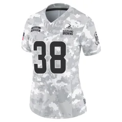 Cleveland Browns Women's Limited Arctic Camo 2024 Salute to Service Jersey (38 Jaelen Gill)
