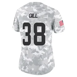 Cleveland Browns Women's Limited Arctic Camo 2024 Salute to Service Jersey (38 Jaelen Gill)