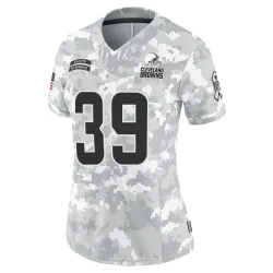 Cleveland Browns Women's Limited Arctic Camo 2024 Salute to Service Jersey (39 Khaleke Hudson)
