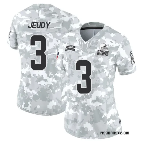 Cleveland Browns Women's Limited Arctic Camo 2024 Salute to Service Jersey (3 Jerry Jeudy)