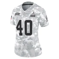 Cleveland Browns Women's Limited Arctic Camo 2024 Salute to Service Jersey (40 Nathaniel Watson)