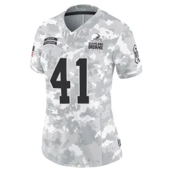 Cleveland Browns Women's Limited Arctic Camo 2024 Salute to Service Jersey (41 Chris Edmonds)